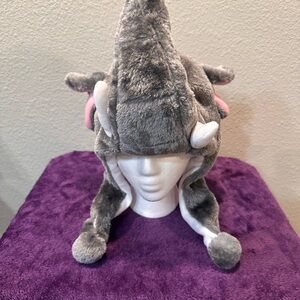 Gray Elephant Plush Hat